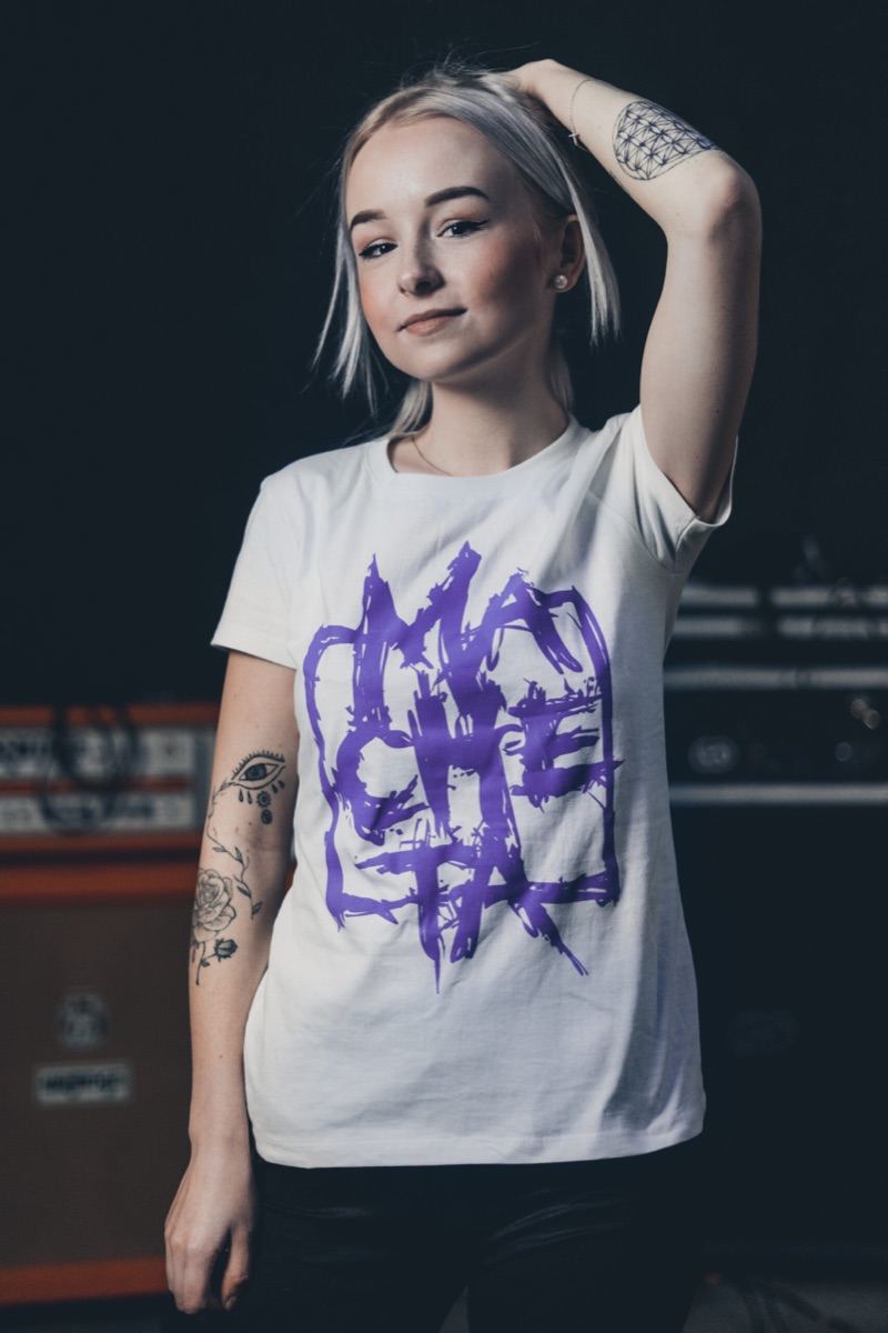 Women's T-shirt white/purple