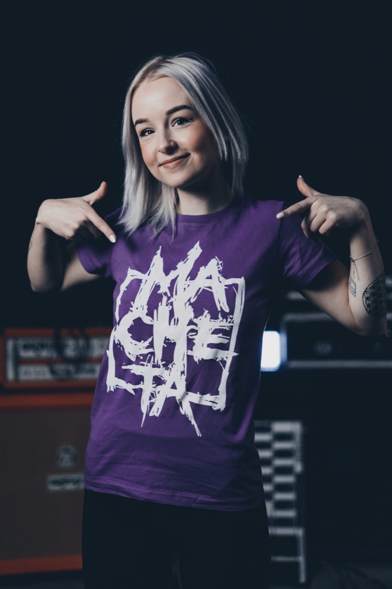 Women's T-shirt purple/white