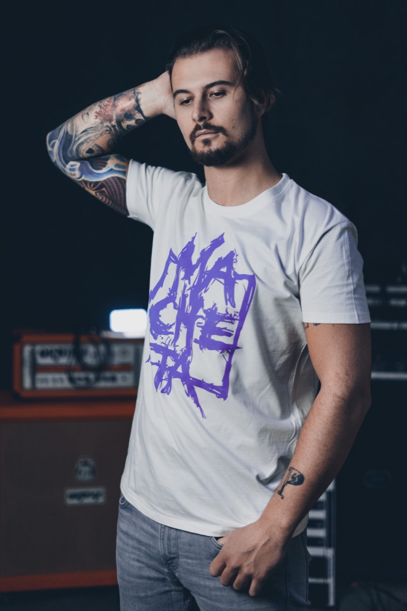 T-shirt white/purple